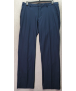 Greg Norman Jordan Pants Men&#39;s Size 36 Navy Polyester Flat Front Slash P... - $23.99