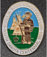 1989 MISSOURI RIVER RENDEZVOUS Boy Scout Enamel Pin South Dakota Centennial - $21.77