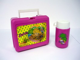 Barbie Hollywood Lunchbox Vintage Pink Plastic Lunch Box w/Thermos 1988 - £15.42 GBP