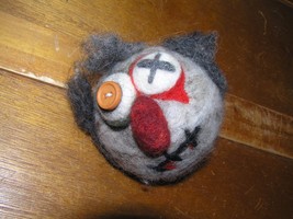 Handmade Googly Eye Frankenstein Like Stuffed Wood Ball Head for Halloween Decor - £6.90 GBP