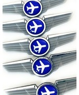 AIRLINES PILOT WINGS 5 New SILVER AIRPLANE BADGES PINS - £11.59 GBP