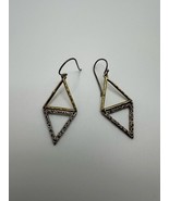 Vintage Sterling Silver Esbe Gold Dangle Earrings 4.8cm - $52.14 CAD