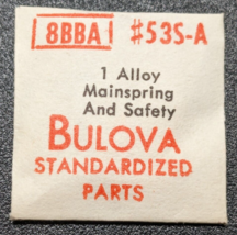 NOS BULOVA 8BBA Watch Replacement Mainspring with Safety / Bridle Part# ... - £12.39 GBP