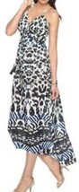 Womens Dress Maxi Summer Jennifer Lopez Black Tonal Cami Smocked Waist-s... - $36.63