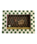 Rustic Farmhouse Shadow Box Wall Art – Chicken Coop with Hen &amp; Checkered - $32.00
