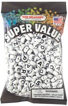 The Beadery Alphabet Beads 10mm-White With Black Lettering 97SV073B - $17.70