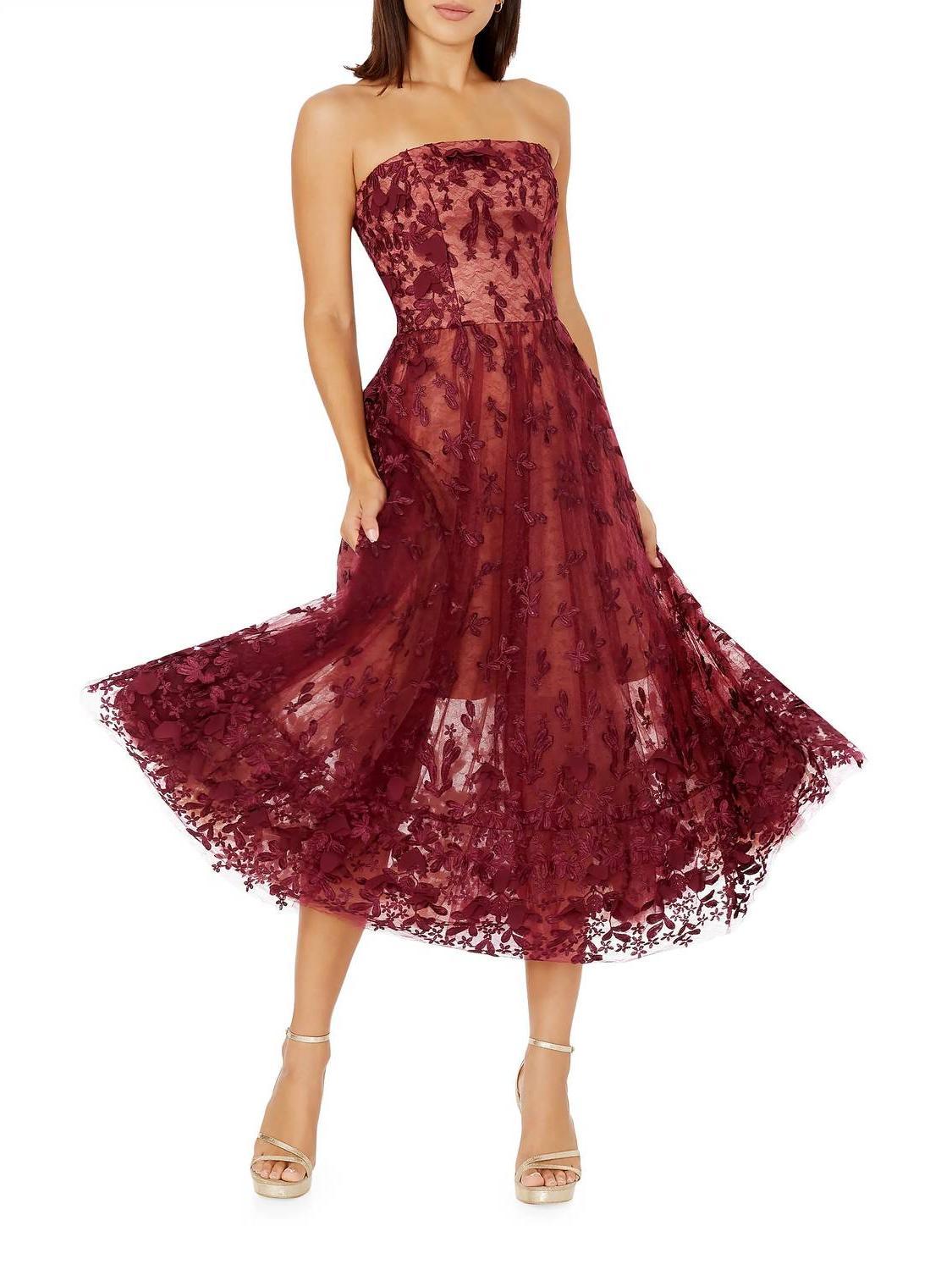Dress The Population Kailyn Strapless Midi Dress Size S - $200.97