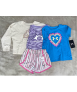 LOT of Girl&#39;s 2 Under Armour T-Shirts 4t/5, 1 Adidas Long-Sleeve 4t, &amp; 1... - $36.47 CAD