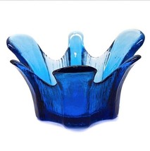 Vintage Cobalt Blue Art Glass Stretch Finger Candy Dish Decorative Bowl ... - £19.71 GBP