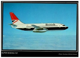 British Airways Super Boeing 737 Airplane Twinjet Postcard - £5.30 GBP
