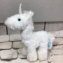 Manhattan Toy Company Unicorn Plush White Silver Soft Shaggy Stuffed Animal - $9.89