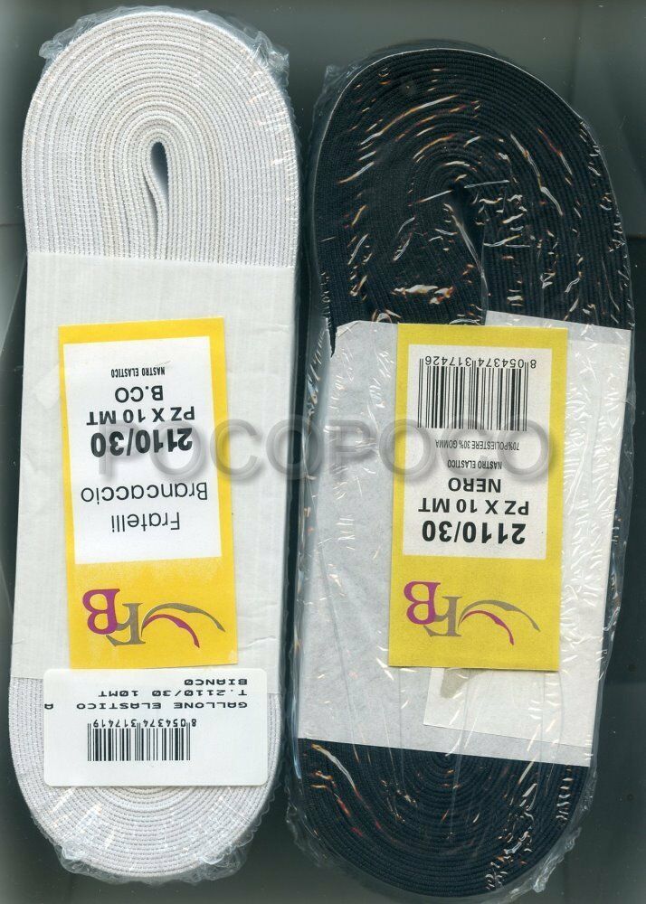 Chevron Elastic Ribbon Height 30 MM 2110/30 Stretch White or Black - $1.67+