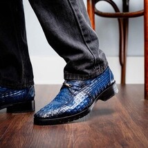 Men's Shoes genuine caiman crocodile skin Ragusa Stained Navy image 7