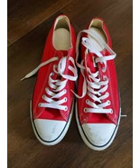 Red Converse Chuck Taylor All Star Low Top Red Mens 10 Womens 11 - $34.30