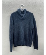 American Eagle Mens Sweater Size Medium Blue Wool Blend Athletic Fit Sha... - $18.47