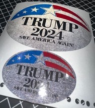 Trump 2024 - Trump Decal - Blackout Reflective Trump 2024 Oval Decals Set Of 2 - £10.16 GBP