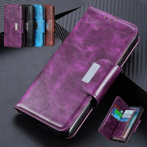 For iPhone 12 11 Pro Max XR X 7 8+ Retro Manetic Flip Wallet Leather Case Cover - £36.91 GBP