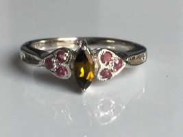 AAA quality natural yellowish green tourmaline ring with ruby in 925 sterling si - £104.55 GBP