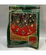 Rare BUCILLA 12 Days of Christmas Jeweled Tree Skirt Or Felt Tablecloth ... - £66.58 GBP