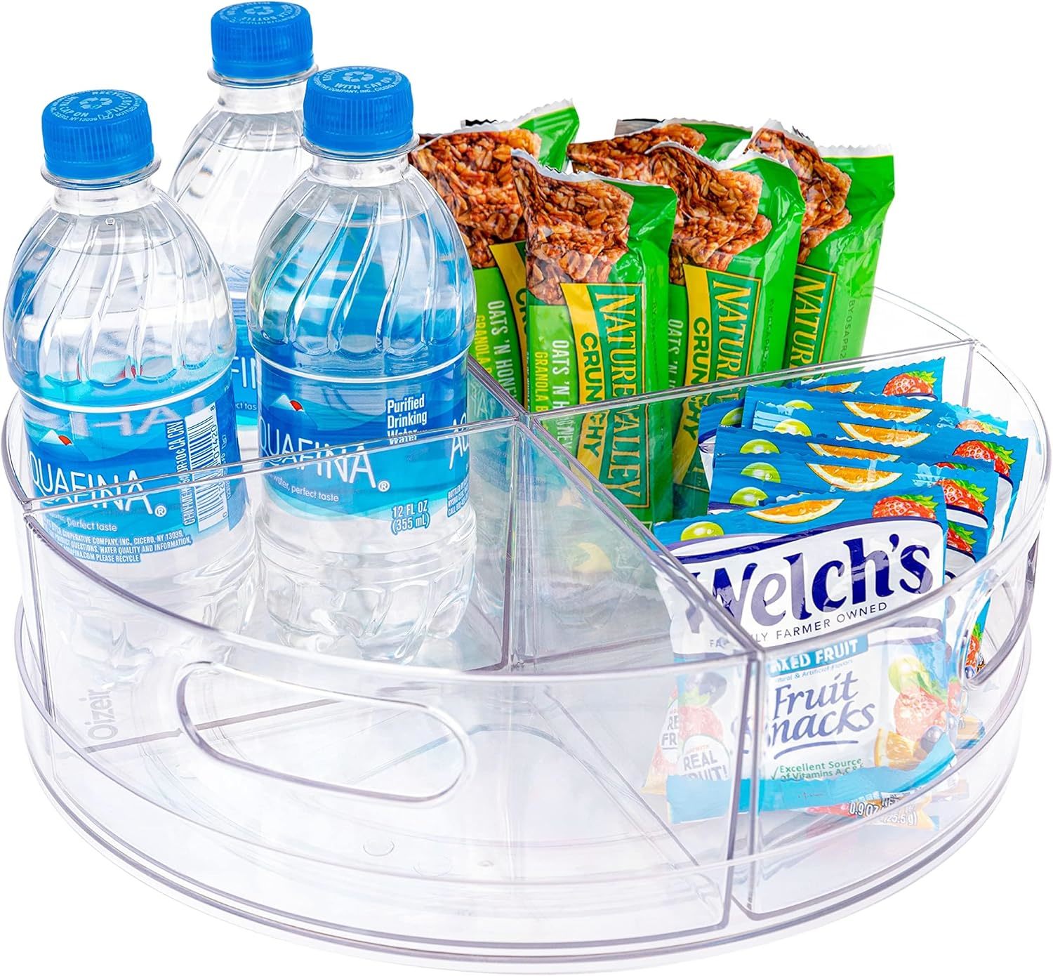 Oizeir Lazy Susan Turntable - Clear Acrylic, Removable Sections,, 4-Sect... - $33.92