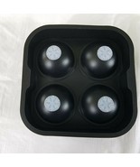 Sphere Round Ball Ice Cube Tray Four Holes Silicone Black - £8.88 GBP