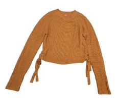 Guess Rust Orange Knit Side Lace Up Sweatshirt Women&#39;s Sweater Top Size L - £9.29 GBP