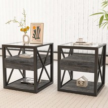Modern End Tables Set of 2: Nightstands for Bedroom &amp; Living Room - $232.99