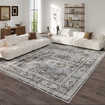 Living Room Rug 6X9 Rug Machine Washable Boho Soft Area Rug Non, Grey An... - $81.99
