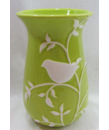 Teleflora Lime Green White Bird Ceramic Vase Hello Spring Made in Portug... - $14.50