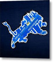 NFL Football Detroit Lions Poster Art Print Vintage 12x8 Metal Sign a - $34.72 CAD