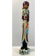 Skinny Bear Santa Claus Christmas Figurine 11.5 &quot; Resin Holding Doll Fig... - $37.63 CAD