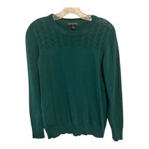 Y2K Banana Republic Green Knit Sweater Lattice Neckline Women's Medium - $22.50