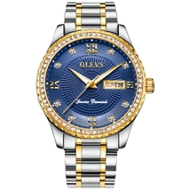  OLEVS 6618 Mechanical Quartz Watch Genuine Diamonds, Date, Night Lights... - $60.00