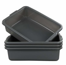 Eagrye 13 L Plastic Bus Tubs, 4-Pack, Commercial Tote Box, Grey. - £33.64 GBP