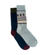 Lucky Brand Mens Fair Isle Grey Blue Boot Length 2 Pk Socks, Sz 6-12 , 8... - $10.16 CAD