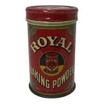 Vintage Royal Baking Powder Tin 6 oz. Vintage Retro Advertising Red Tan ... - £9.01 GBP