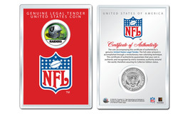 OAKLAND RAIDERS NFL Helmet JFK Half Dollar US Coin w/ Display Case LICENSED - $9.46