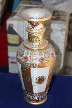 14&quot; Gold Hand Painted Marble Flower Vase Elegant Design Home Interior Gift H5735 - £412.90 GBP