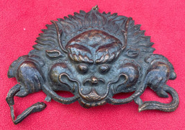 Tantric Buddhist Old Embossed Copper Bird God Garuda With Snake - £39.33 GBP