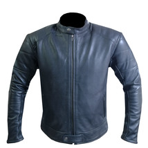 Perforated Black Biker Style Black Real Leather Jacket for Men Armour Protection - £165.12 GBP