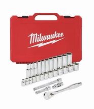 Milwaukee 48-22-9008 3/8" Drive 56PC Ratchet &amp; Socket Set - SAE &amp; Metric - $98.99