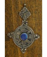 Kuchi Afghan Turkman Tribal Jewelry Necklace Pendant Lapis Lauzi Rope Sp... - $34.64