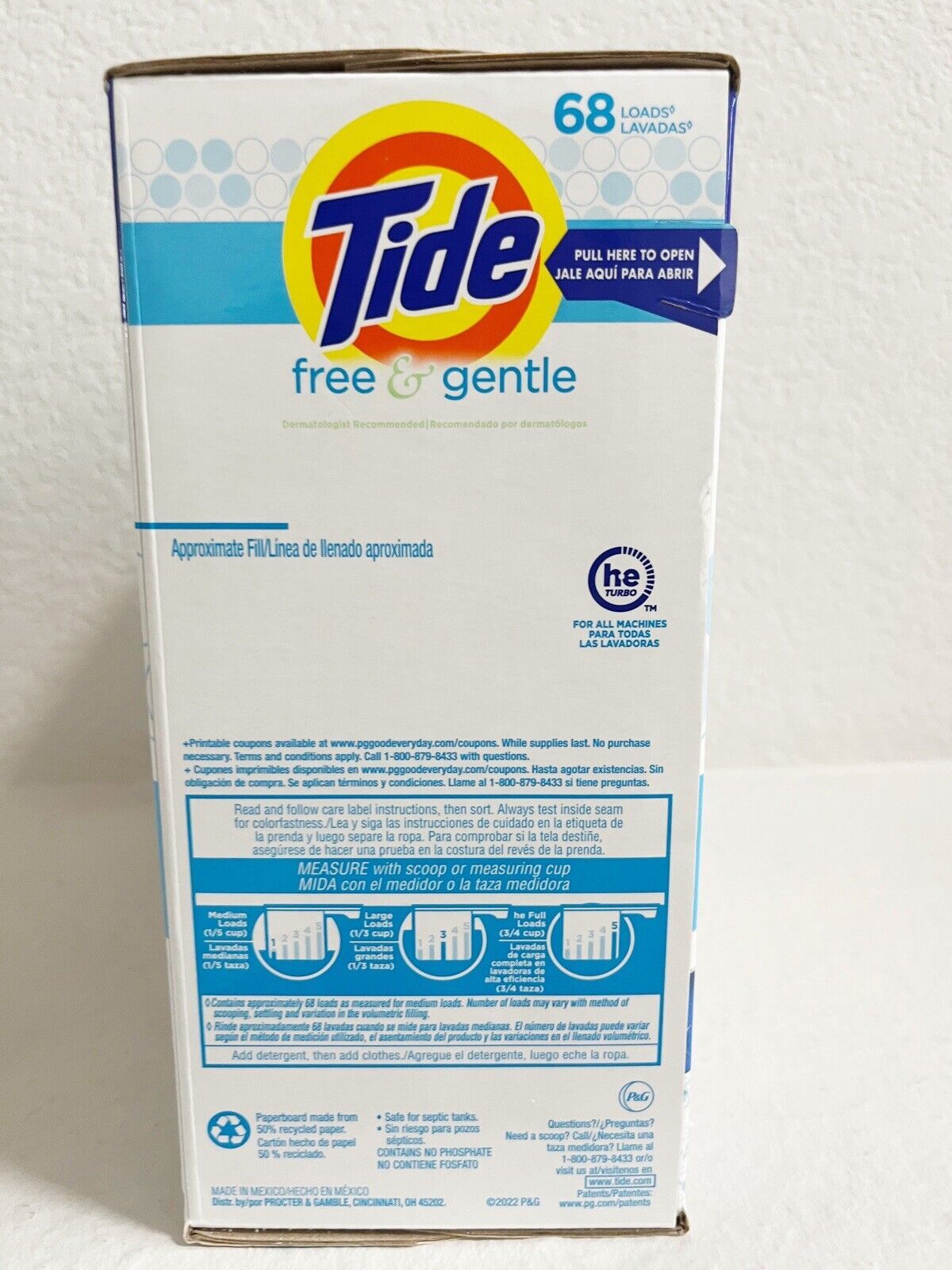 TIDE Free & and Gentle Powder Laundry Detergent 68 Loads New