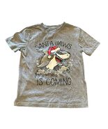 Boys Christmas T-Shirt Shark Santa Jaws is Coming to Town Gray XS 6/7 No... - €11,04 EUR