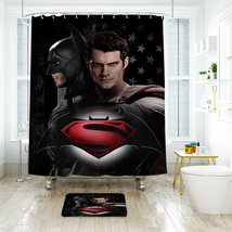 Batman 08 Shower Curtain Bath Mat Bathroom Waterproof Decorative - £18.08 GBP+