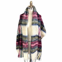 VTG MADE IN SCOTLAND &quot;DRESS STEWART&quot; TARTAN PLAID 100% MOHAIR SHAWL 24x74 - $60.59