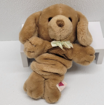 Vintage Dakin Brown Dog Musical Pull Lullaby Plush 1988 Brown Tested And Works - $43.55