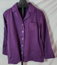 Lauren Ralph Lauren Purple Pajama Top Size Large Sleep Wear Floral Jacquard - £15.49 GBP