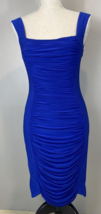 Cache Size 4 Ruched Bodycon Dress Blue Slimming - £14.70 GBP