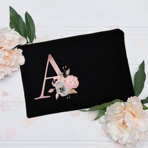 Personalized Custom Initial Name Makeup Bag Bridal Cosmetic Case Canvas ... - $27.08